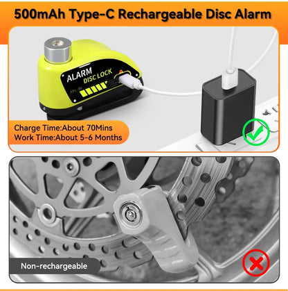 motorcycle gps alarm lock - Motorcycle Accessories - Rechargeable Padlock Alarm for Motorcycle