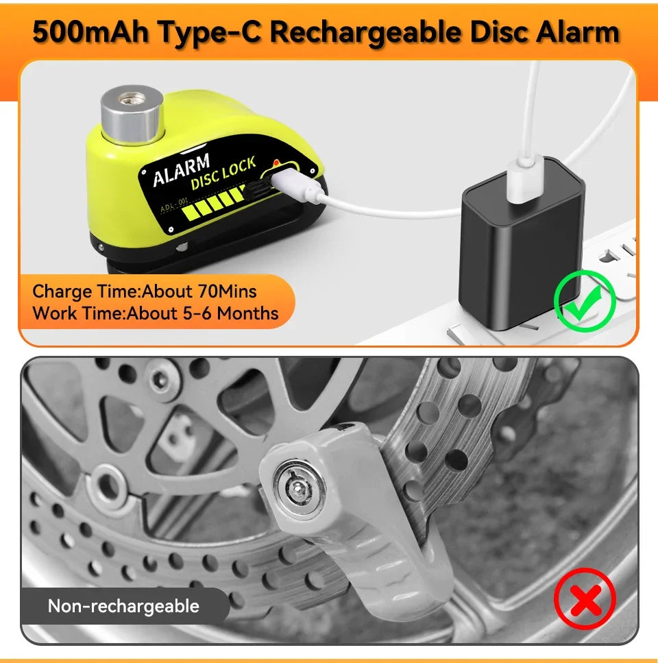 motorcycle gps alarm lock - Motorcycle Accessories - Rechargeable Padlock Alarm for Motorcycle