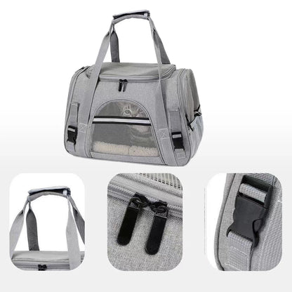 Nylon pet carrier for cats and dogs