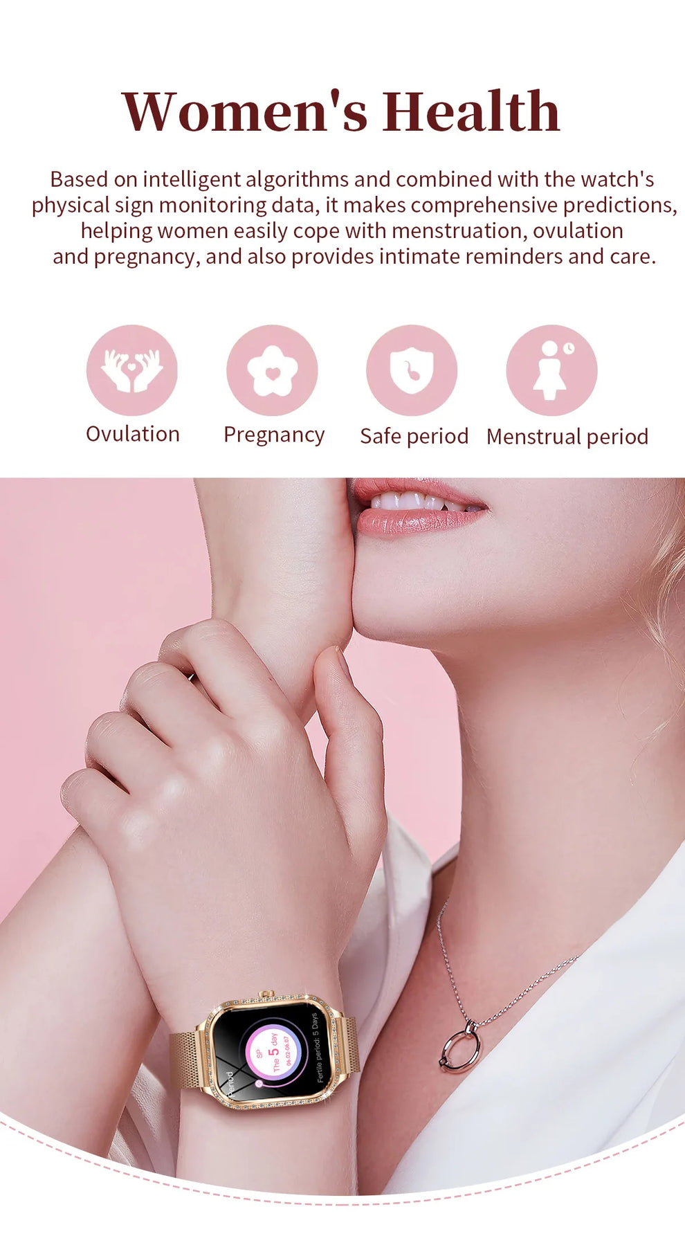 Smart Watch - Luxury Smart Watch for Women - luxury diamond smartwatch women timepiece