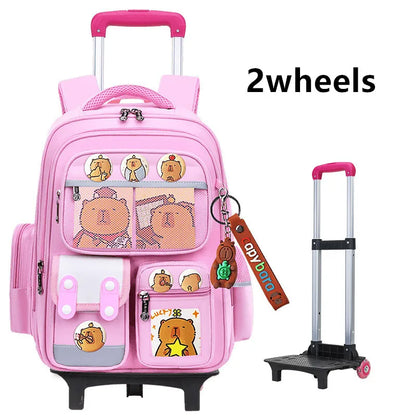 Nylon wheeled backpack for kids