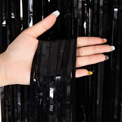 photo booth backdrop curtain - Party Decorations - Metallic Foil Fringe Curtains Backdrop