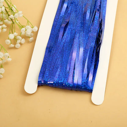 party decorations - Party Decorations - Metallic Foil Fringe Curtains Backdrop