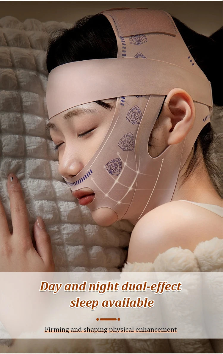 V shaped elastic mask for jawline support