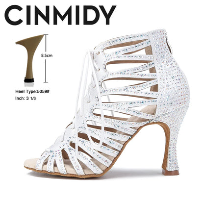 Shoes - Women-s Latin Ballroom Dance Shoes - black crystal suede sole footwear