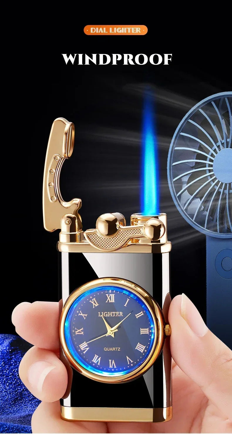 Smoking Accessories - Windproof Torch Lighter - jet flame lighter timepiece