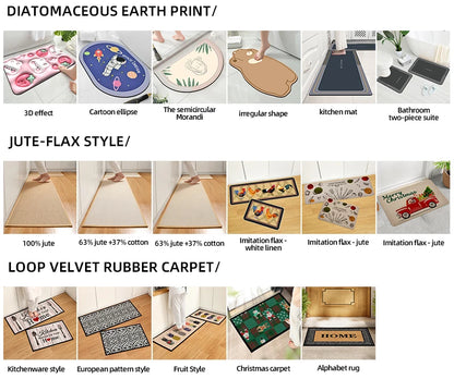 Machine washable bath rugs