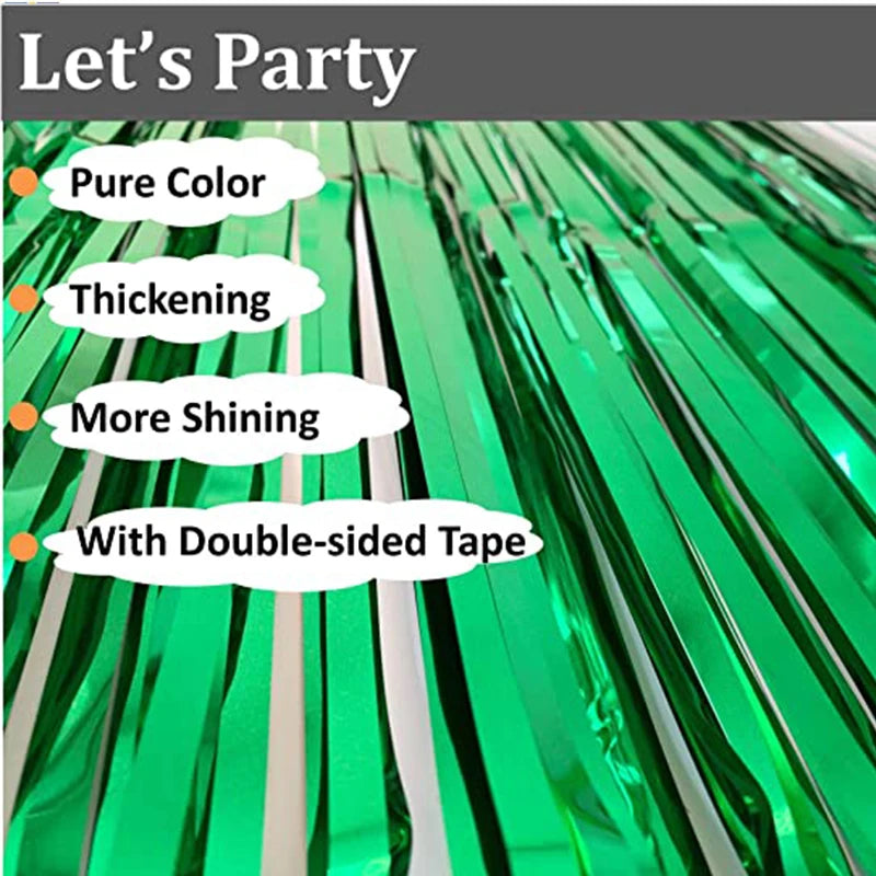 holographic fringe curtain - Party Decorations - Metallic Foil Fringe Curtains Backdrop