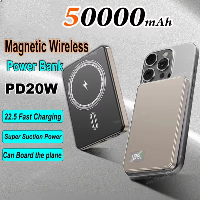 50000mah magnetic power bank - Power Banks - Portable Chargers - 50000mAh Magnetic Wireless Power Bank