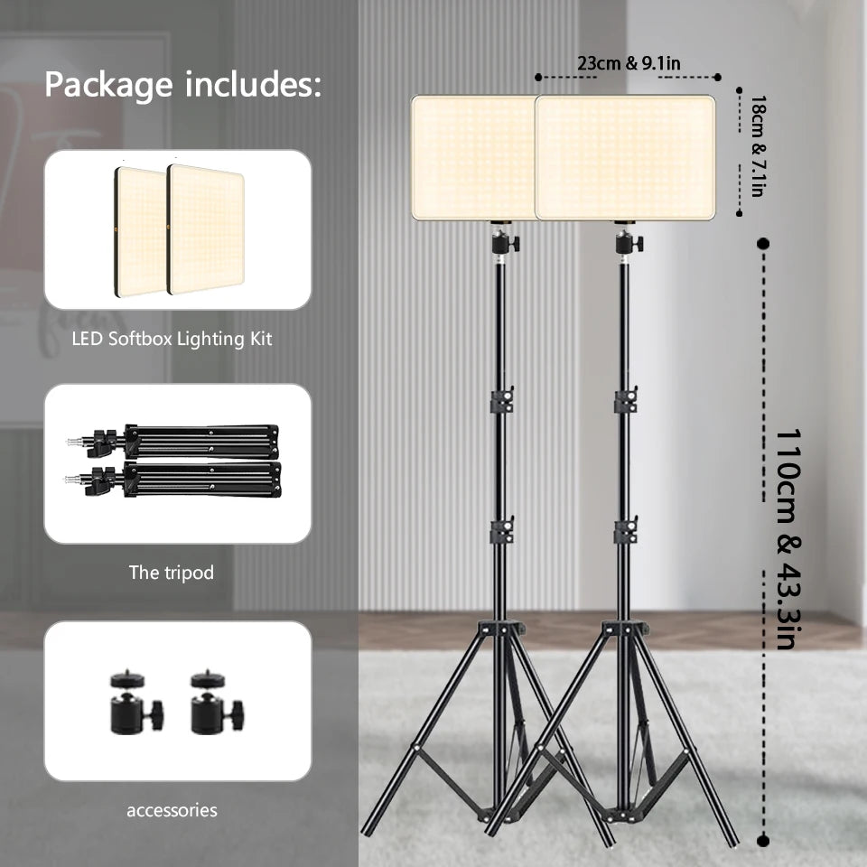 studio panel lighting kit - Photography Lighting - LED Video Light Kit