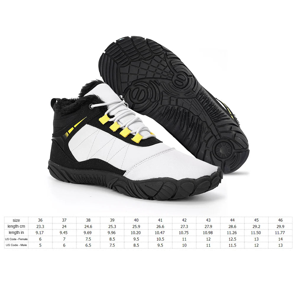 Waterproof barefoot snow boots for hiking