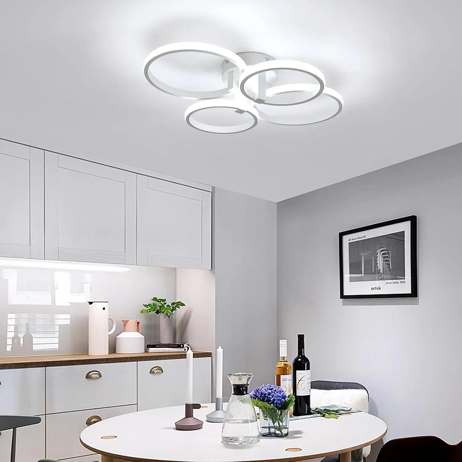 Acrylic and metal ceiling light