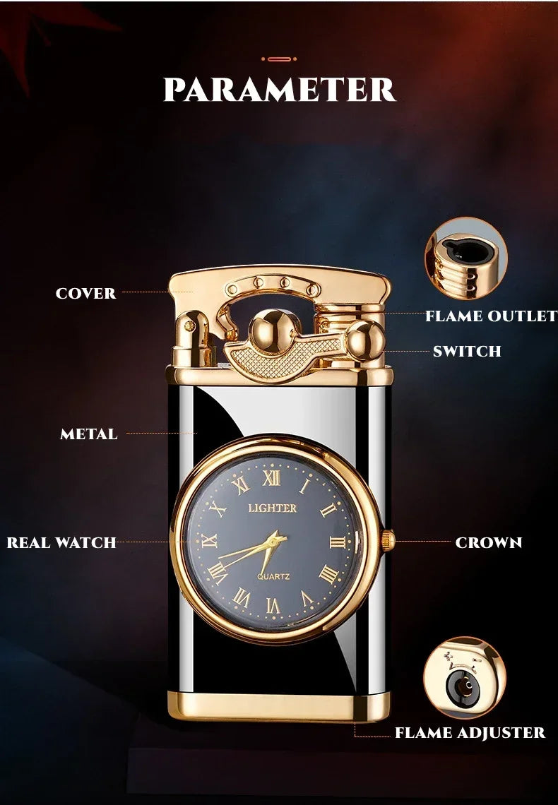 Smoking Accessories - Windproof Torch Lighter - cigar torch lighter timepiece