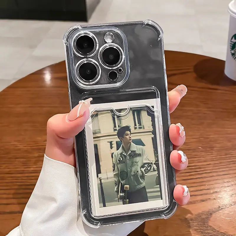 Premium quality Mobile Phone Cases - Transparent Card Holder Phone Case