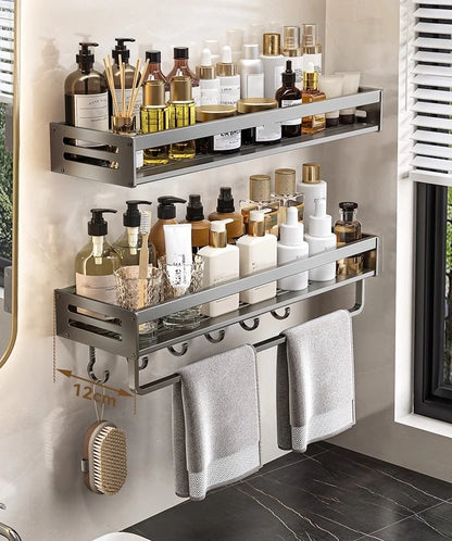 adhesive shower caddy corner 2 pack - Bathroom Accessories - Shower Corner Shelf with Towel Bar