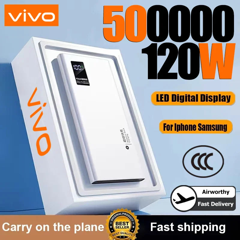 Power Banks - VIVO 120W Power Bank 50000mAh Eau de Cologne