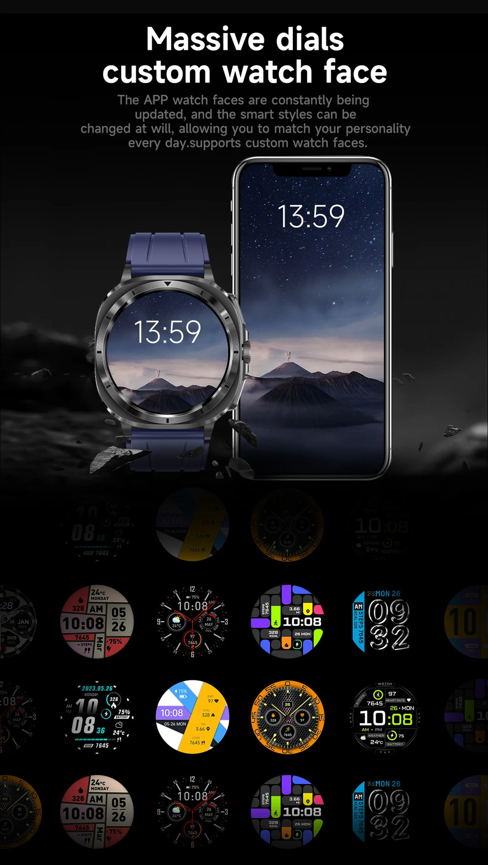 Smartwatch - Health Monitoring Smartwatch - blood pressure smartwatch timepiece