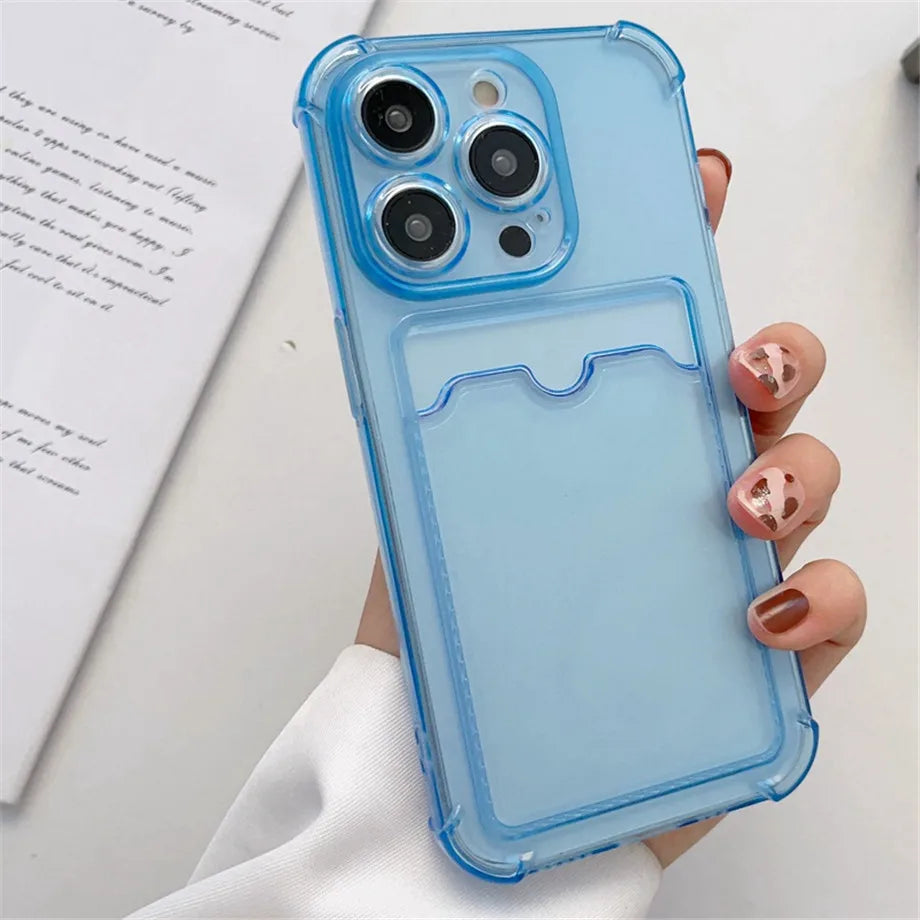 clear case with card holder - Phone Cases - Transparent Card Holder Phone Case