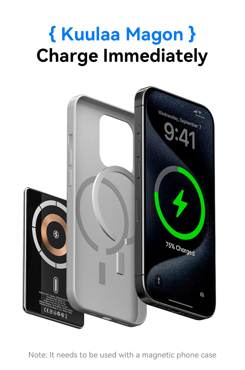 slim metal magsafe powerbank - Power Bank - MagSafe Wireless Power Bank 5000mAh