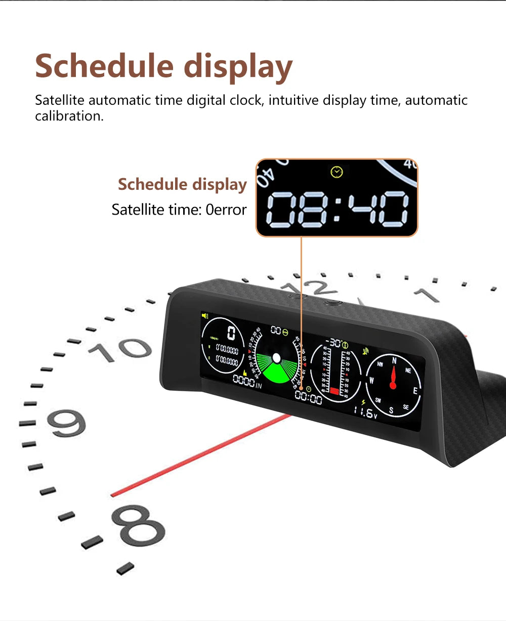 Smart inclinometer digital display hud