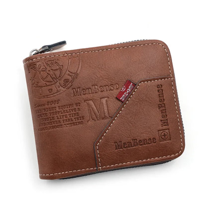 Men's short wallet with zipper pouch