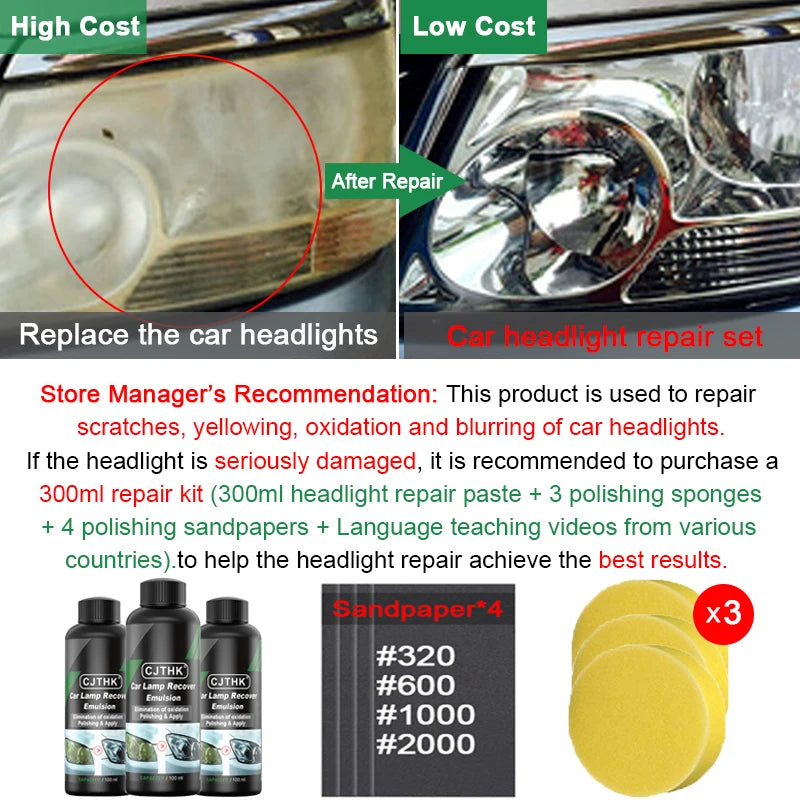 Ceramic coating headlight restoration kit