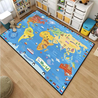 etsy custom world map rug - Home - Kitchen - Kids World Map Area Rug