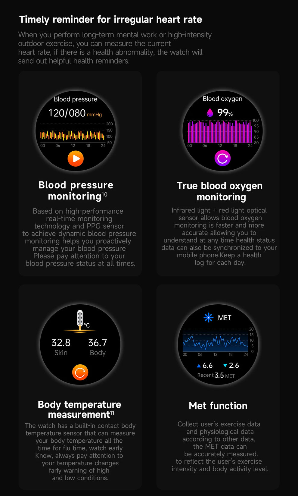 Smartwatch - Health Monitoring Smartwatch - sundu heart rate sensor timepiece