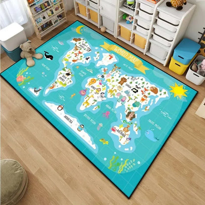 educational map rug sale - Home - Kitchen - Kids World Map Area Rug