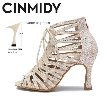 Shoes - Women-s Latin Ballroom Dance Shoes - rose gold latin heels footwear