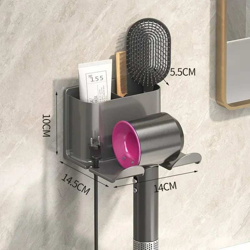 wall mounted hair dryer holder - Bathroom Storage Organizer - Wall Mounted Hair Dryer Holder