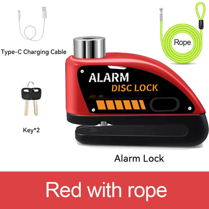 motorcycle chain lock with alarm - Motorcycle Accessories - Rechargeable Padlock Alarm for Motorcycle