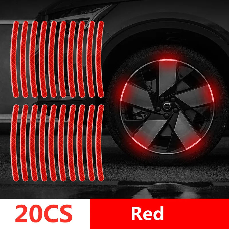 Car wheel hub safety decals