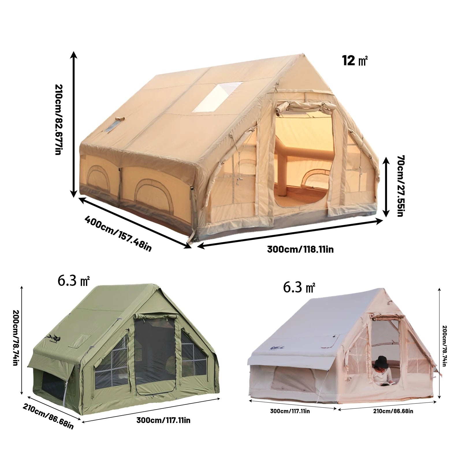 Inflatable camping tent for 8 people