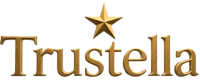 Trustella logo with a star on a gold background