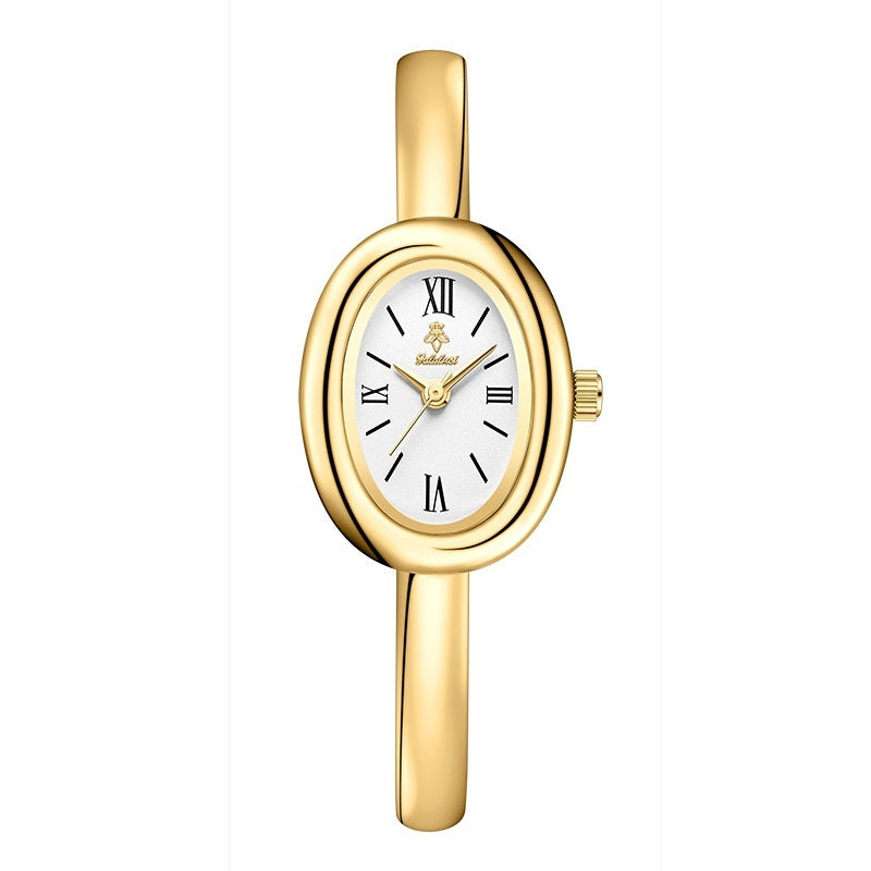 Women's gold quartz watch with gift box