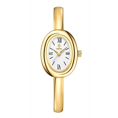 Women's gold quartz watch with gift box