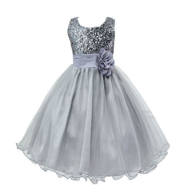 Gray Elegant Princess Dress for Children