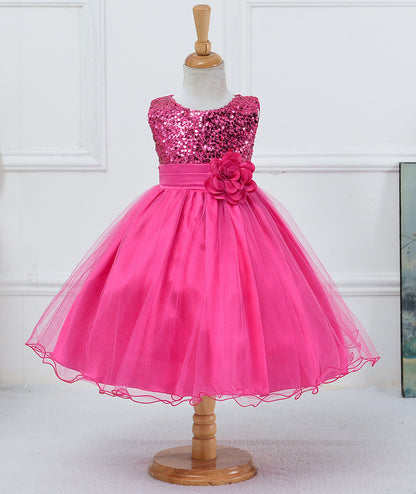 Pink sequin Princess Dress for Little Girls