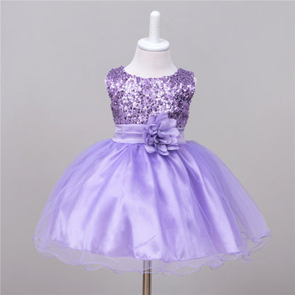 Lavender sequin birthday outfit for toddler
