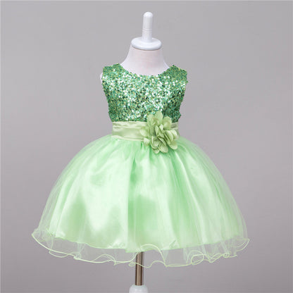Green sequin dress Princess Dress for Kids