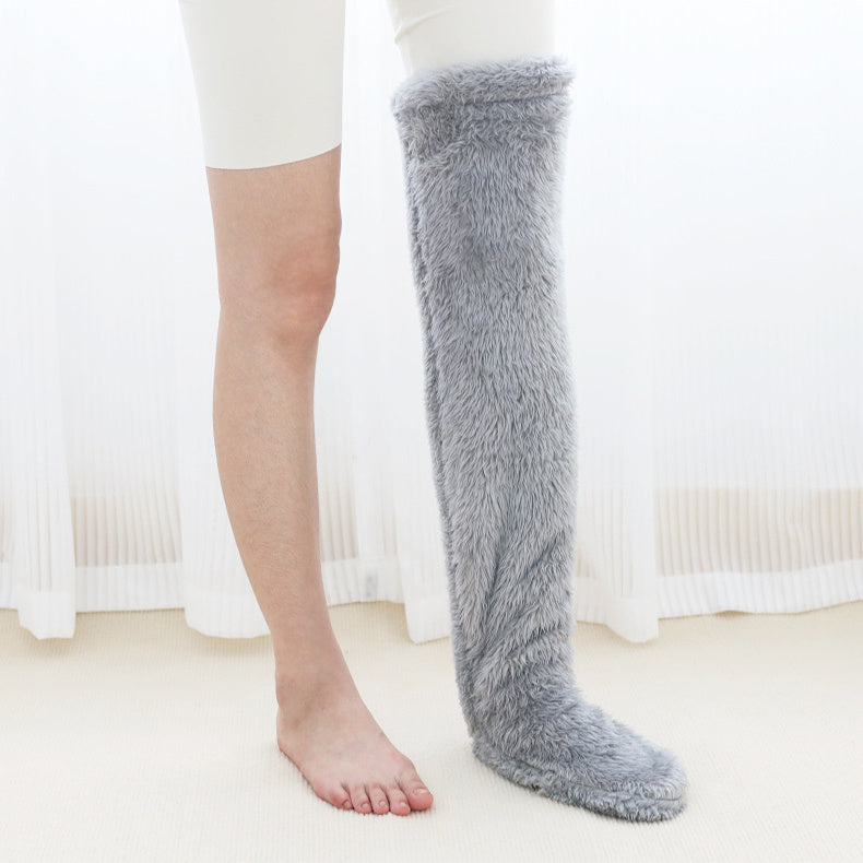 teddy fleece socks - Socks - Over Knee High Fuzzy Long Winter Socks