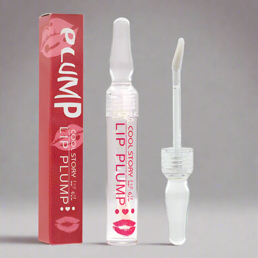 Lip plump product with applicator and  gloss for everyday use