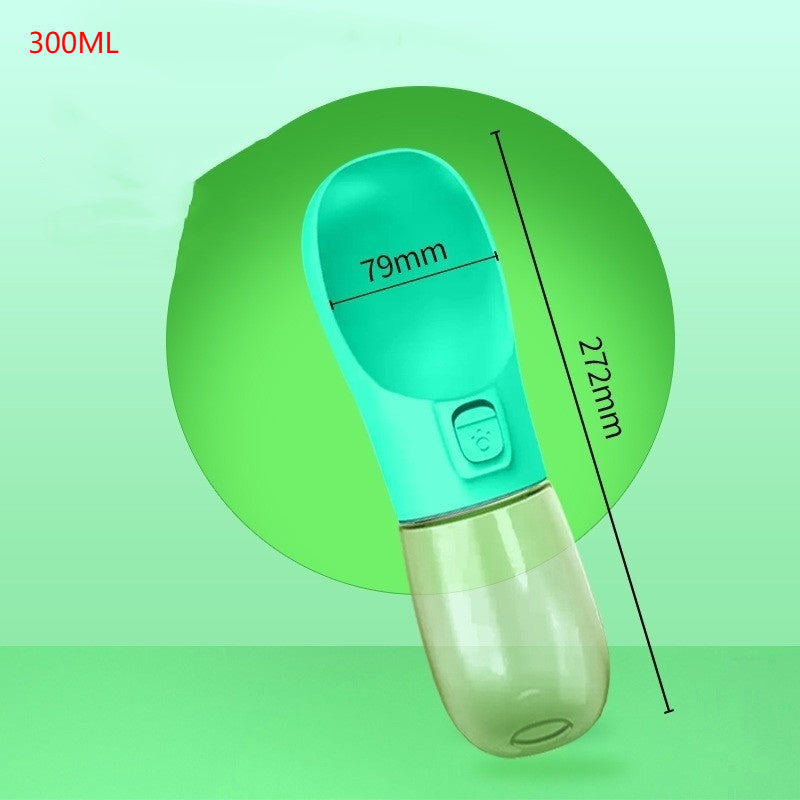 Green and beige measuring cup with dimensions on a green background